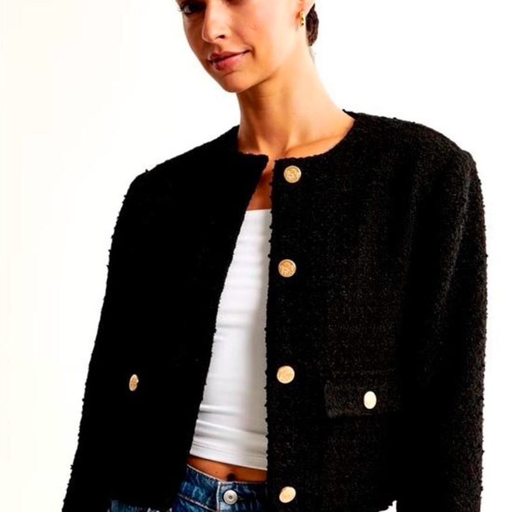 Abercrombie & Fitch Black Blazer with Gold Accents